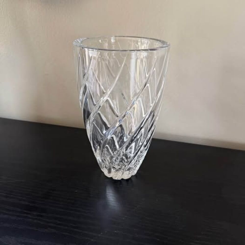 Mikasa Olympus Swirl Crystal Vase, originally crafted in Slovenia